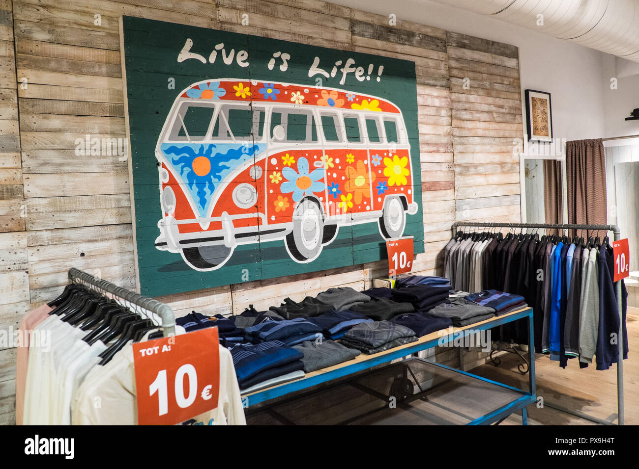 Hippy Hippie Campervan In Clothes Shop Fashion Store In