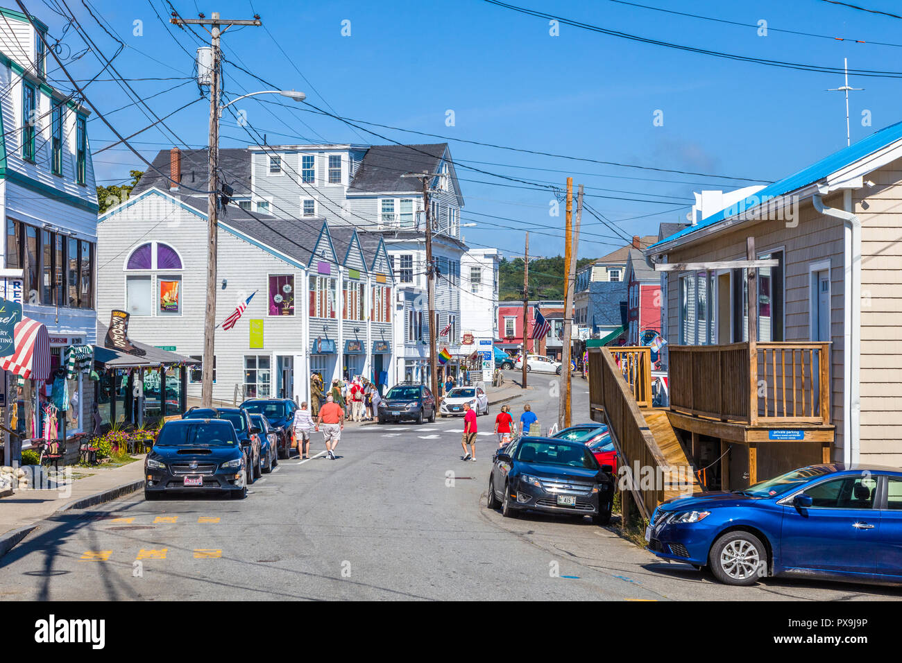 Downtown business center of Boothbay Harbor Maine in the United States  Stock Photo - Alamy