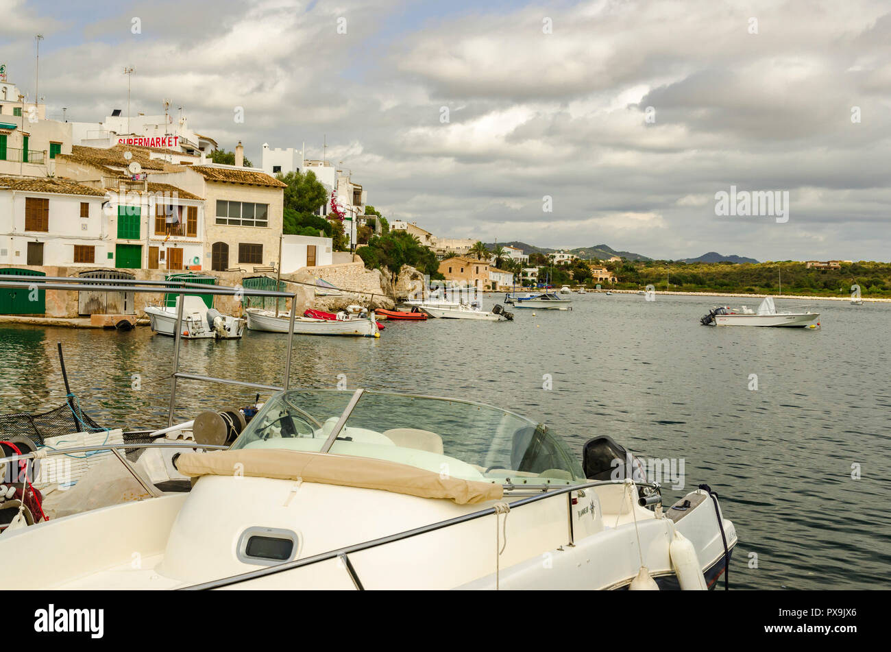 The harbour of Porto Petro, Mallorca. Stock Photo