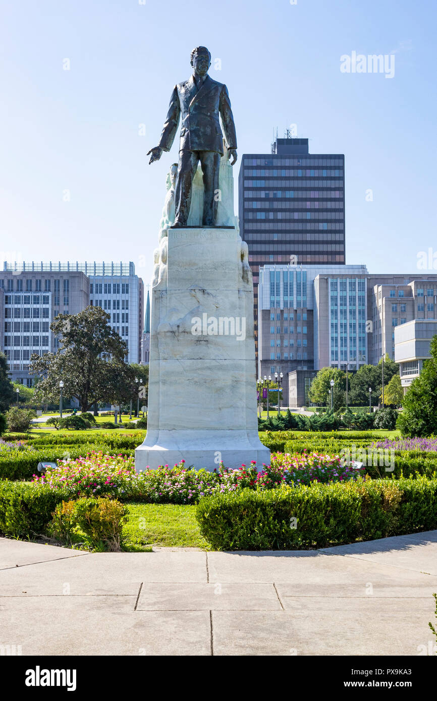The capitol building and grounds of Louisana in Baton Rouge. The tallest capitol building in the US. The Hon. Huey P Long. Stock Photo