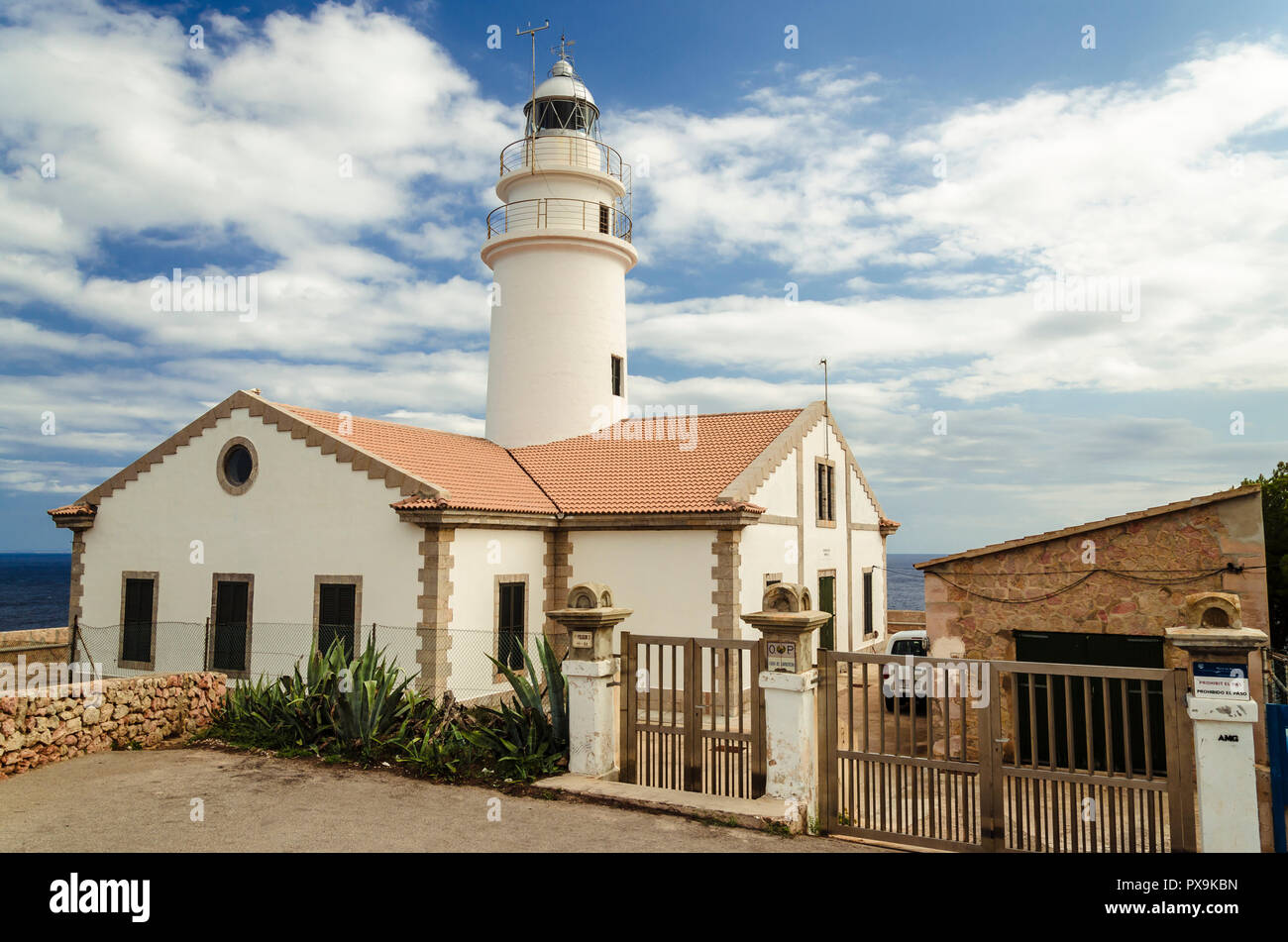 Historical lighthouse on the island of Mallorca, Spain. Stock Photo
