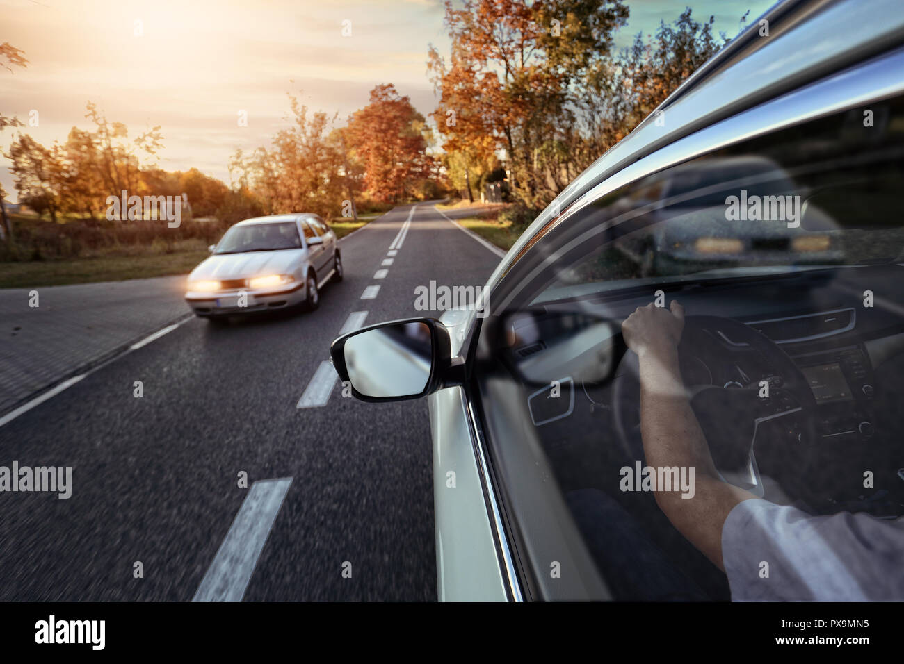 car driving outside