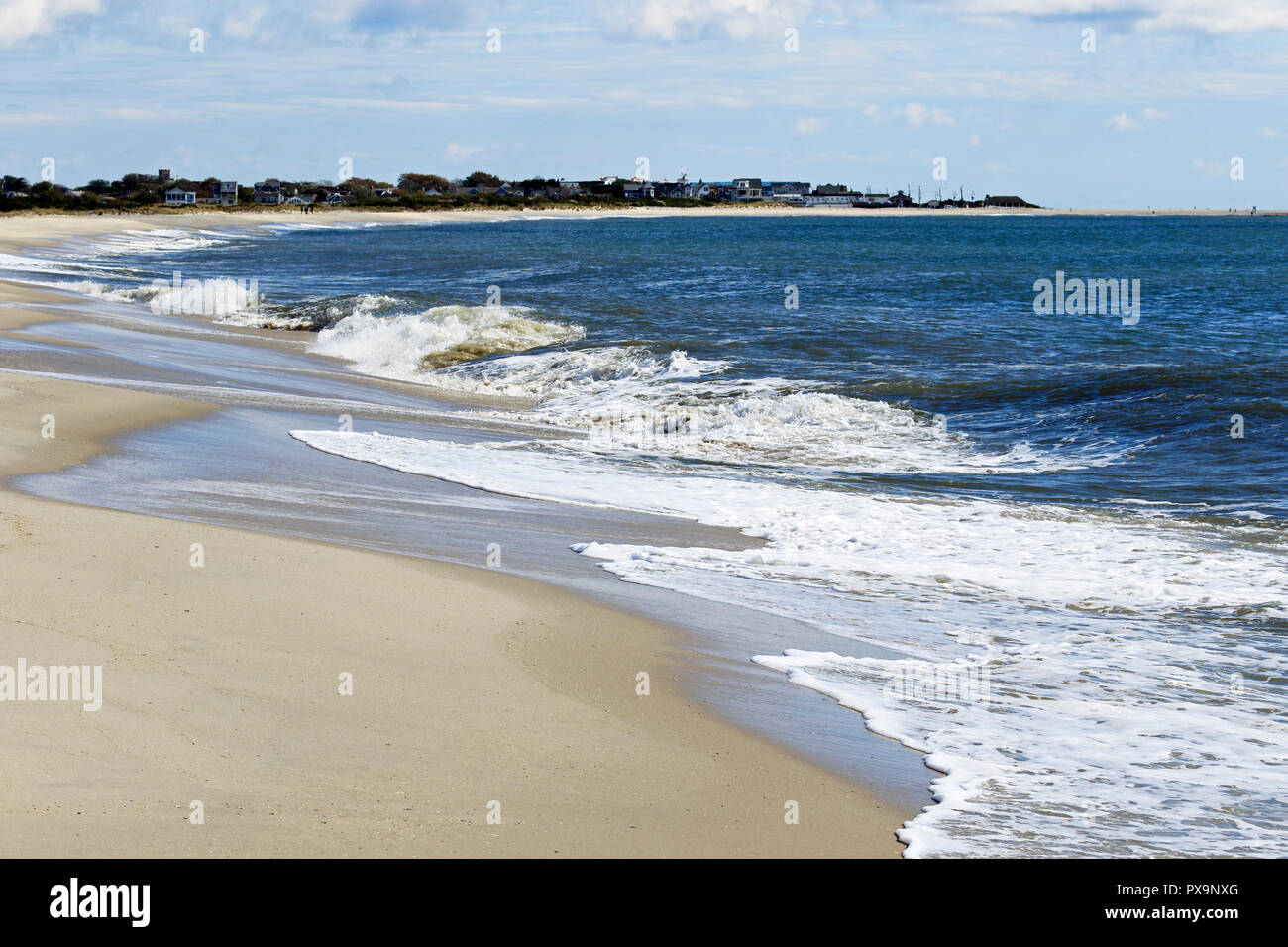 The Atlantic Ocean dazzling in the sunlight, Cape May, New Jersey Stock Photo