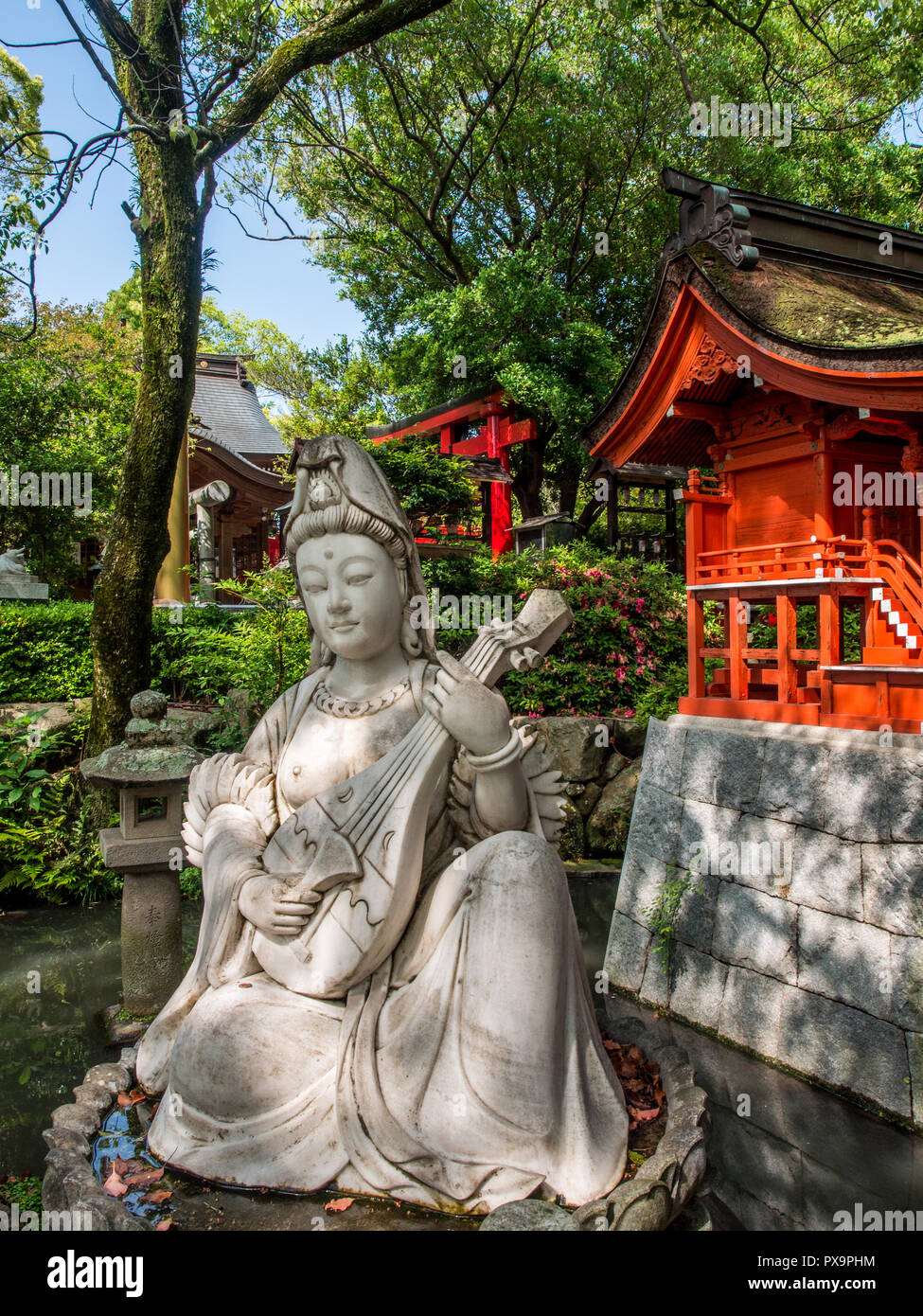 Benzaiten, Japanese goddess of art,  Tamura Shrine, Takamatsu, Shikoku, Japan Stock Photo