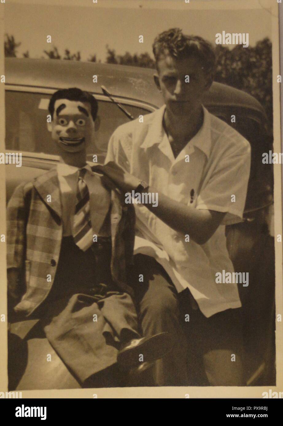 Ventriloquist Walter Cunningham 1950's Photograph Stock Photo Alamy