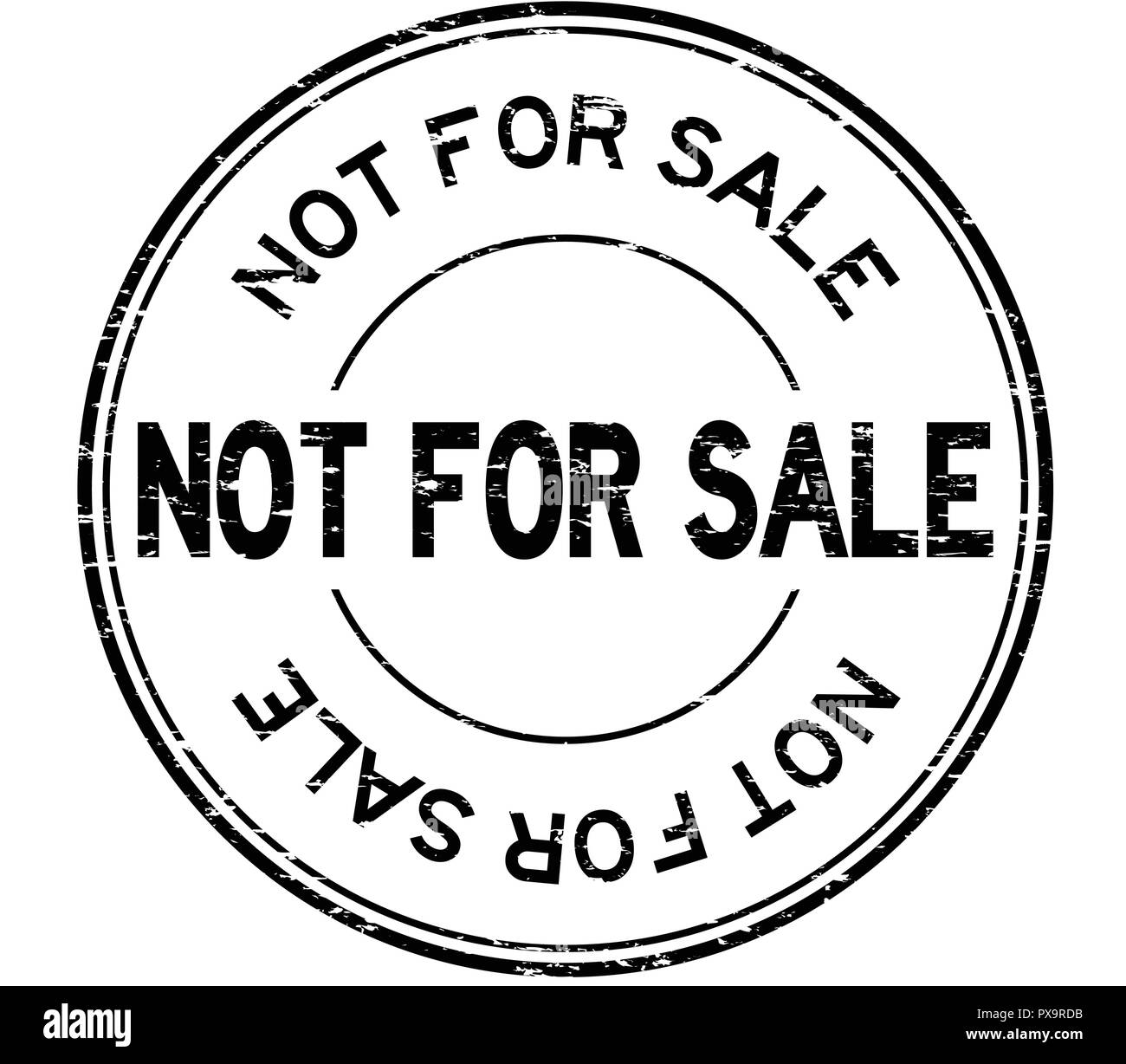 Grunge black not for sale round rubber stamp on white background Stock