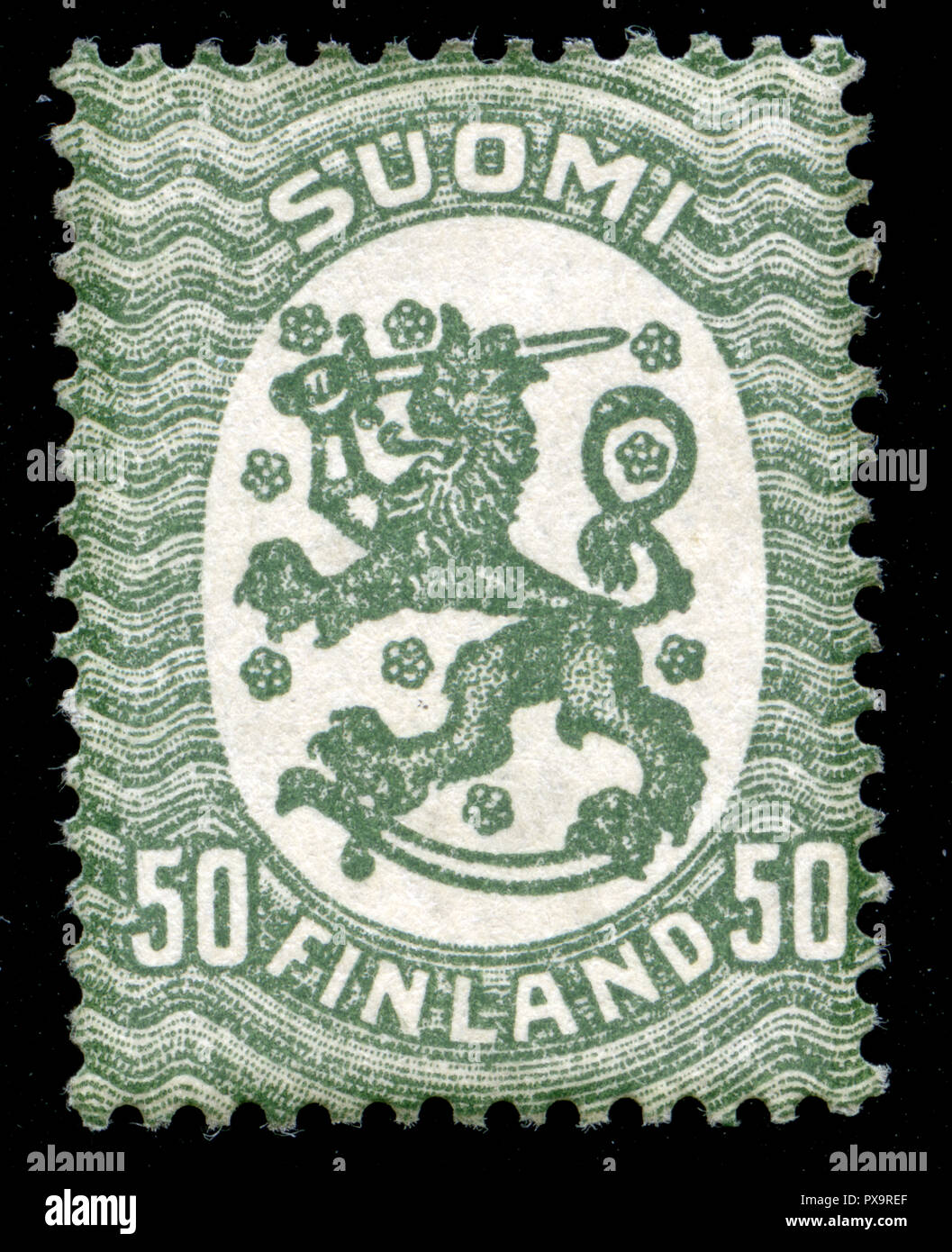 Old postage stamp from Finland in the Model Saarinen series Stock Photo