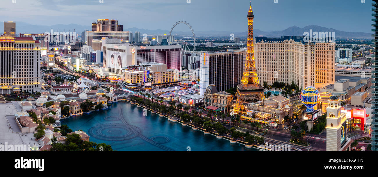 Panorama of the Las Vegas skyline Stock Photo