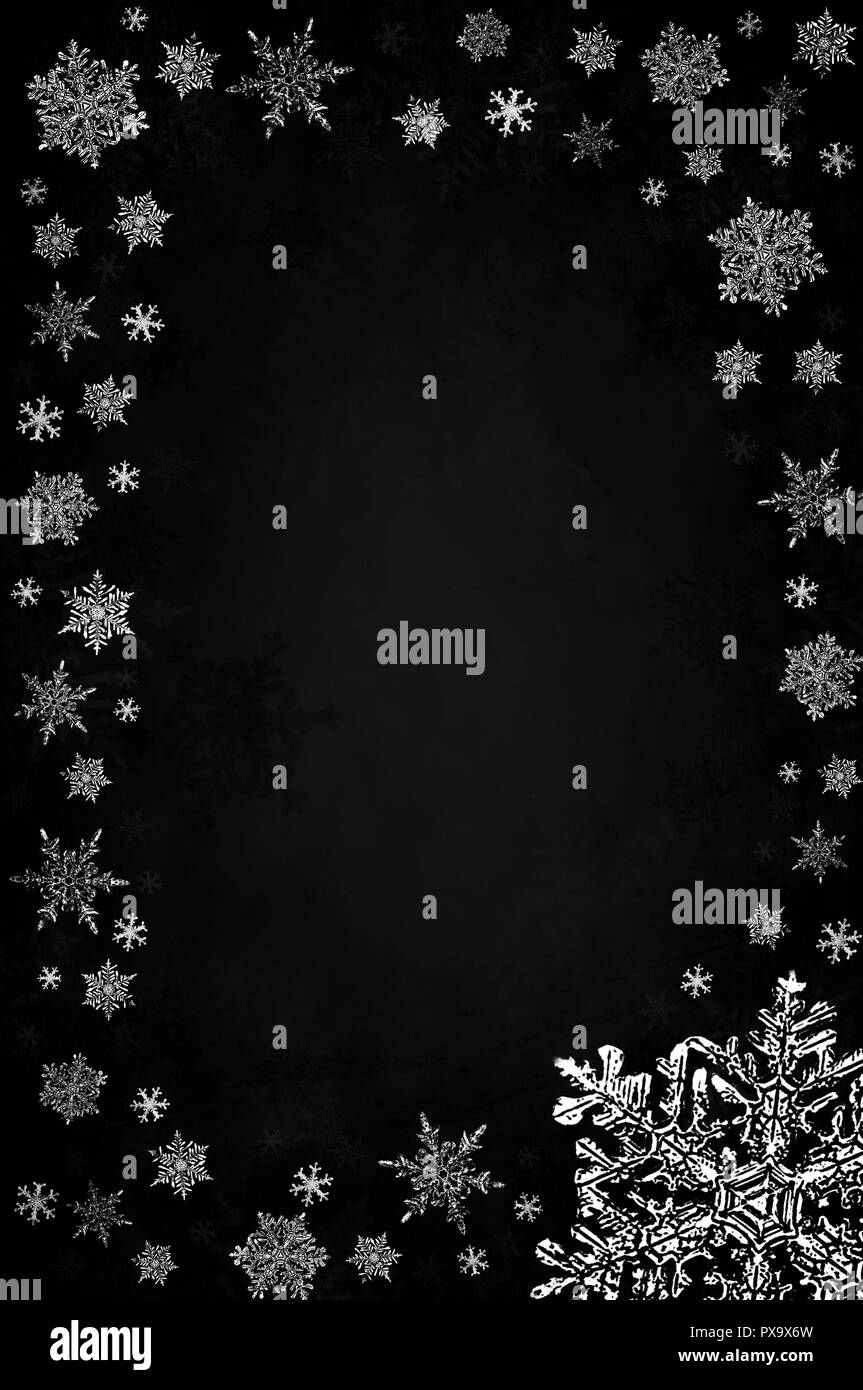 black christmas background with snowflakes Stock Photo - Alamy