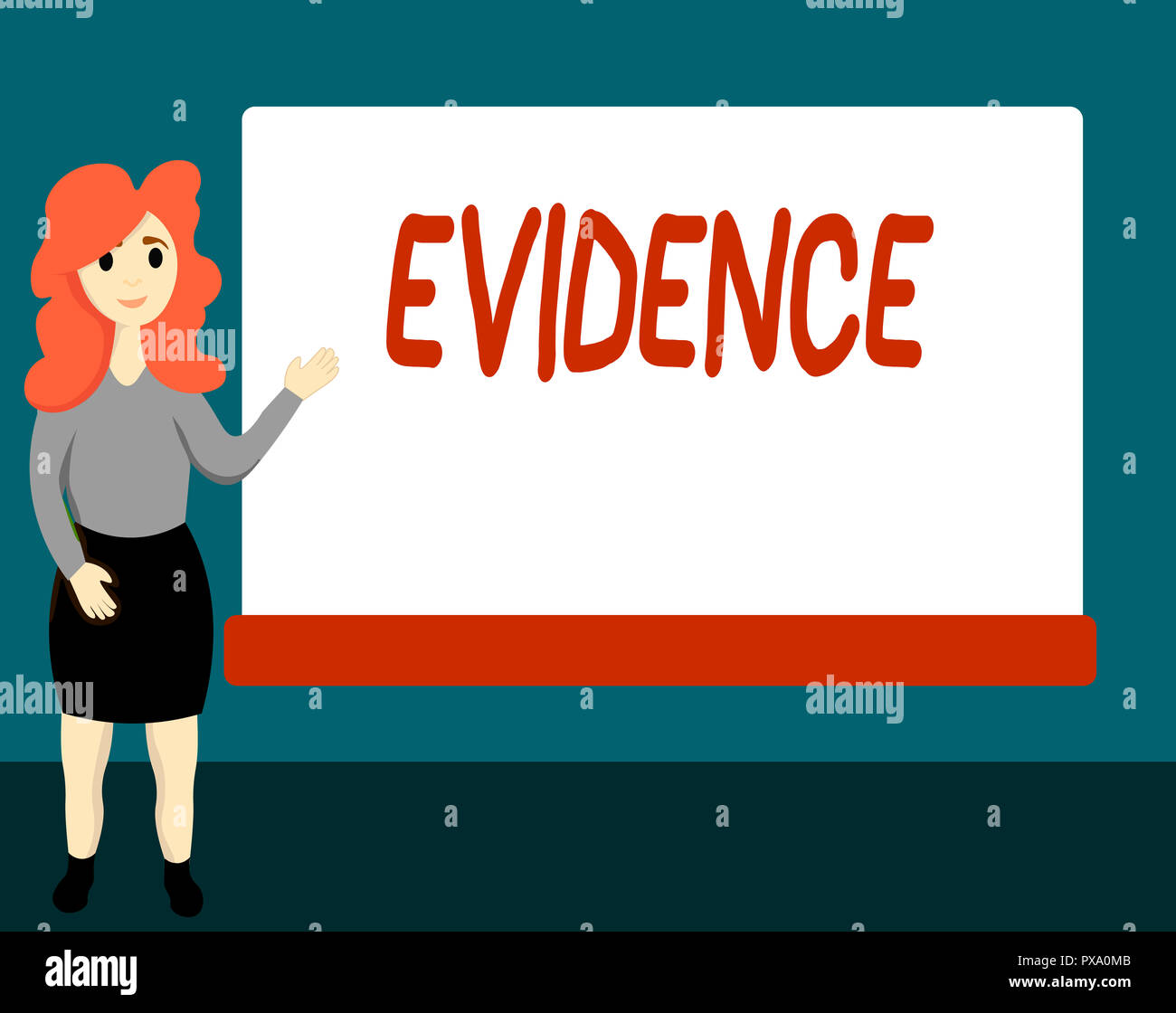 Handwriting text Evidence. Concept meaning available body facts indicating  belief or proposition is true Stock Photo - Alamy