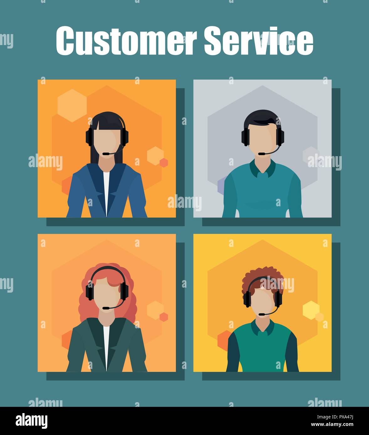 team group work employees customer service vector illustration Stock ...