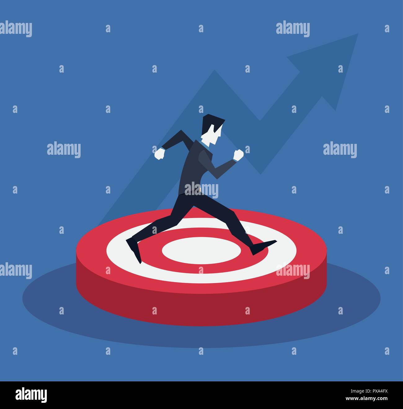 businessman on target arrow business vector illustration Stock Vector ...