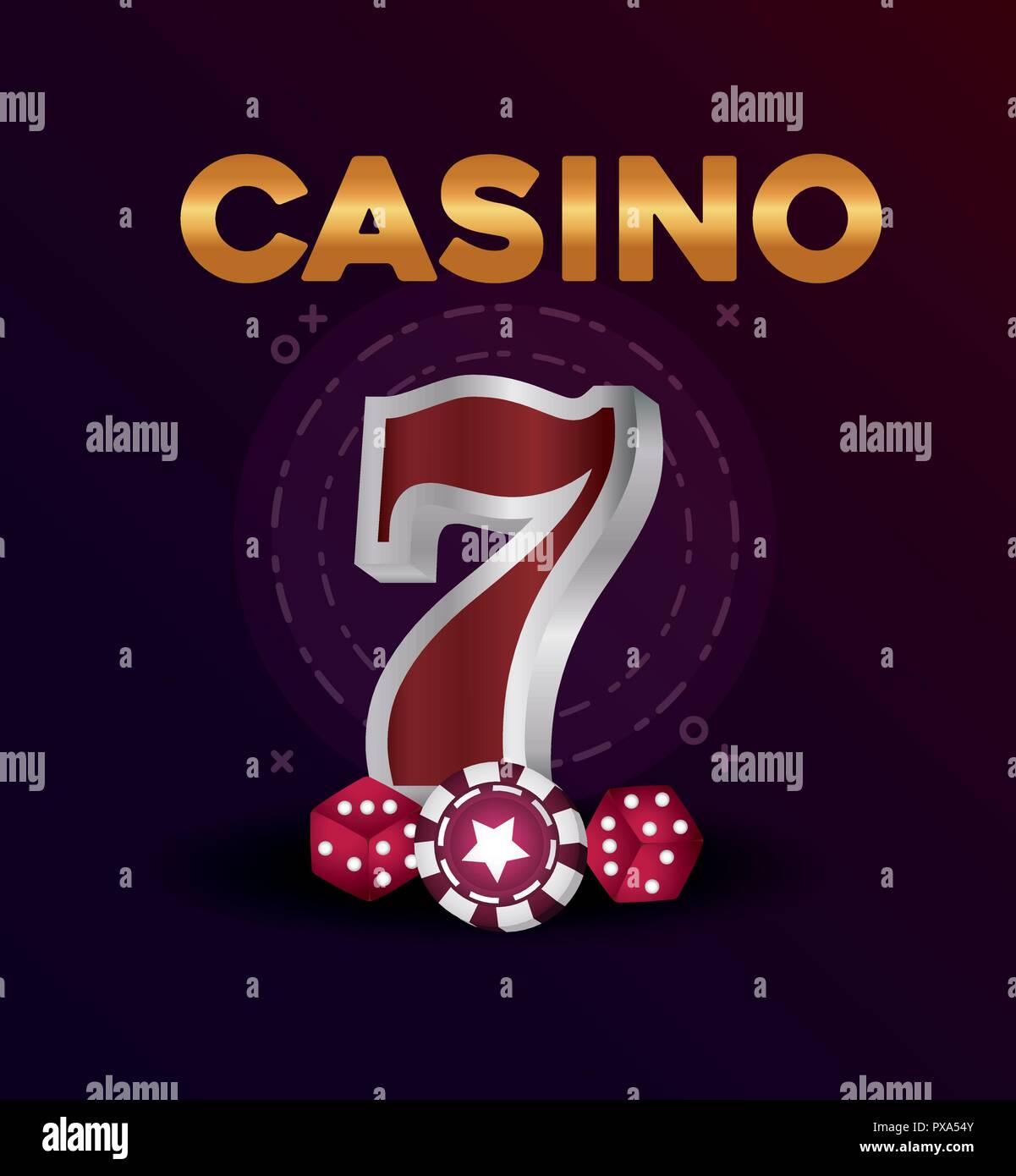 casino poker jackpot game dices chip vector illustration Stock Vector