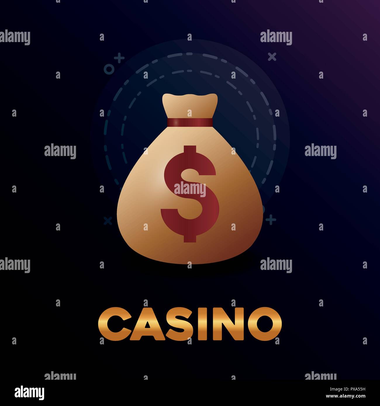 casino poker money bag dollar vector illustration Stock Vector Image