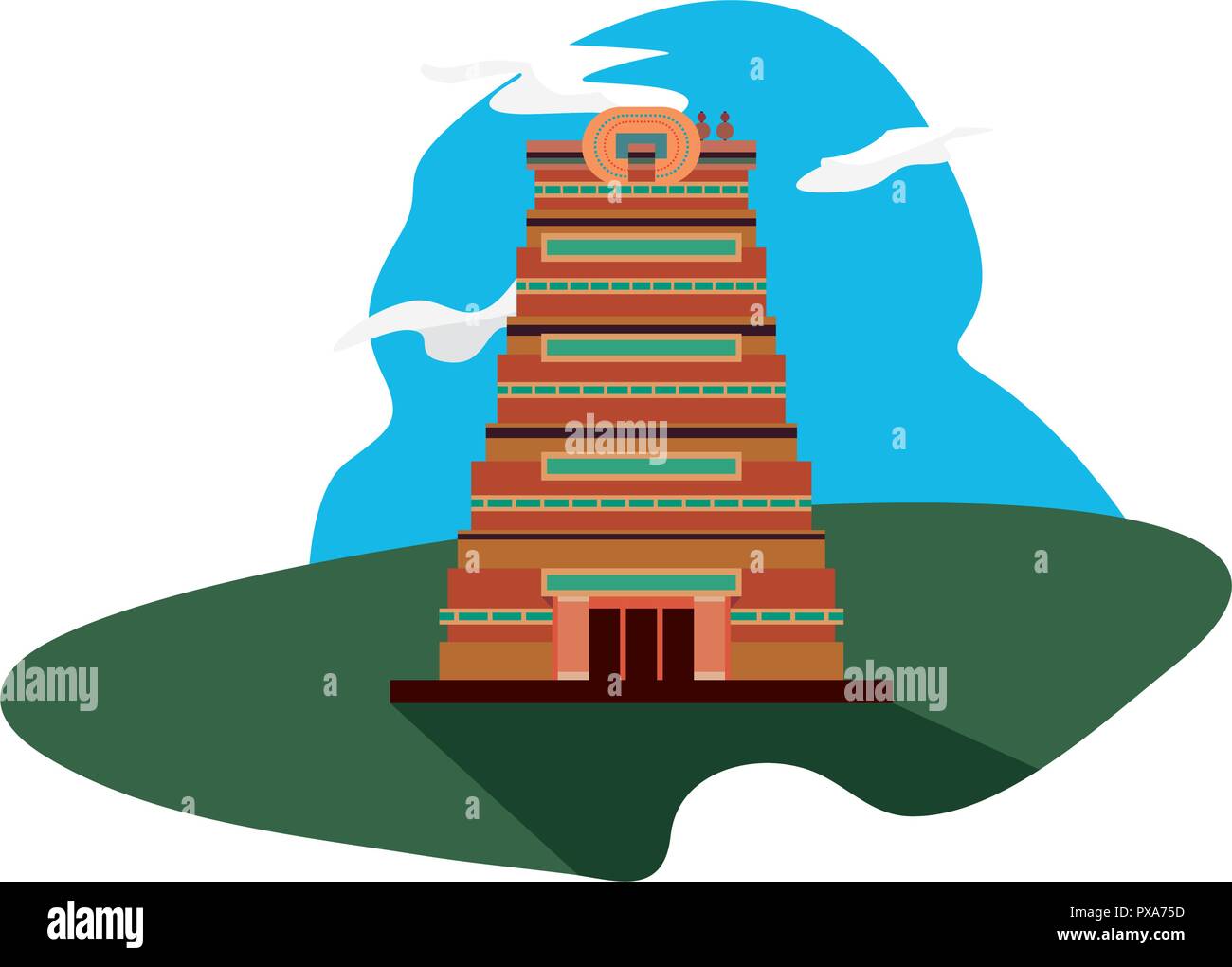 chennai city monument indian landscape vector illustration  Stock Vector
