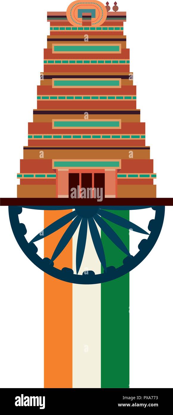 chennai city monument flag indian vector illustration Stock Vector