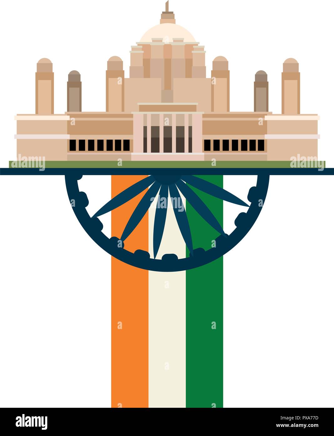 Taj Mahal Temple Delhi City Indian Vector Illustration Stock Vector