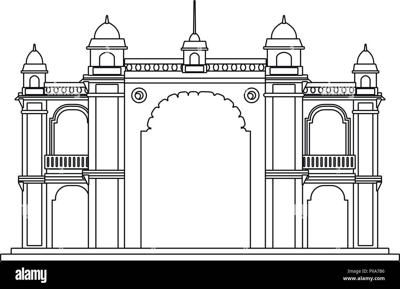 mumbai gateway india monument on white background vector illustration  Stock Vector