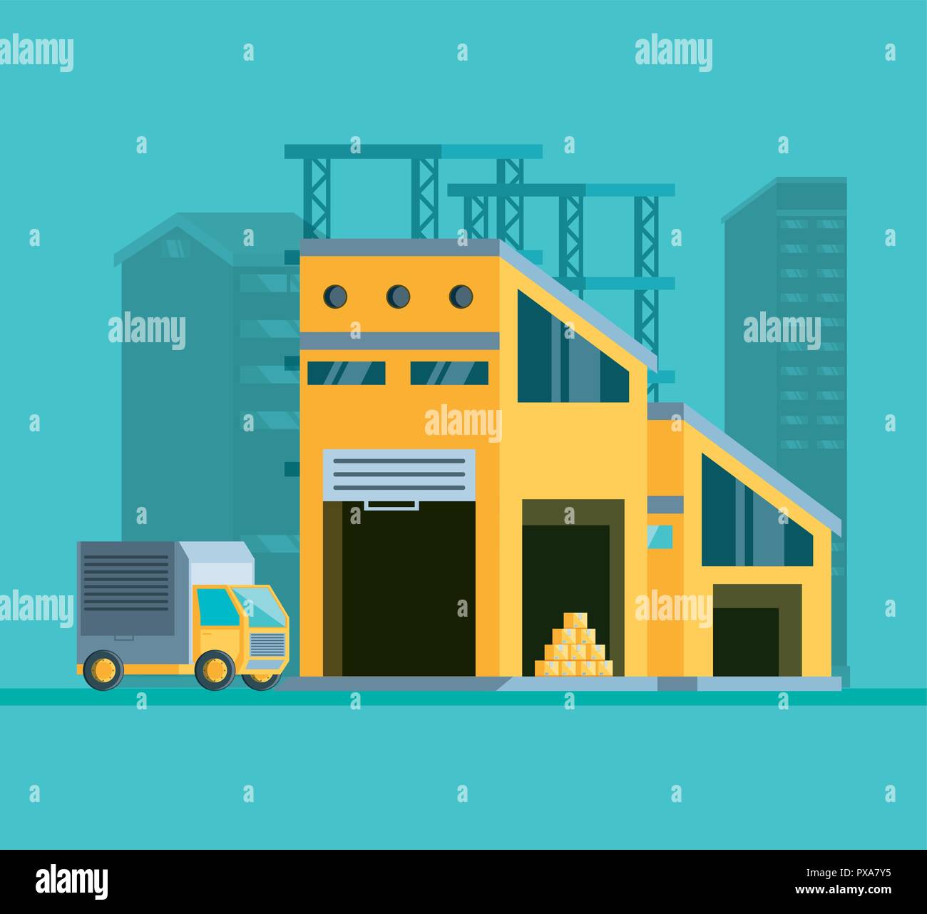 warehouse building illustration