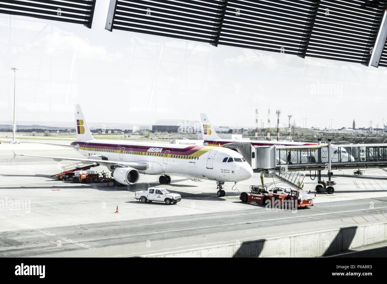 Aeropuerto de Madrid Barajas, Iberia, Spain, Madrid Stock Photo