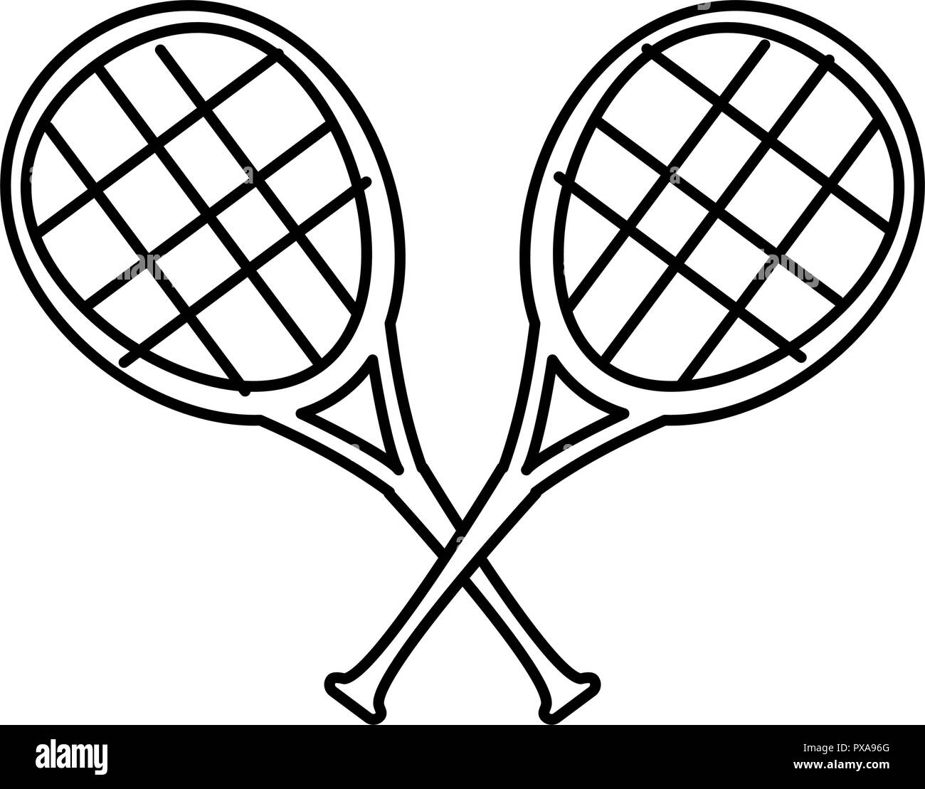 Crossed tennis rackets Cut Out Stock Images & Pictures - Alamy