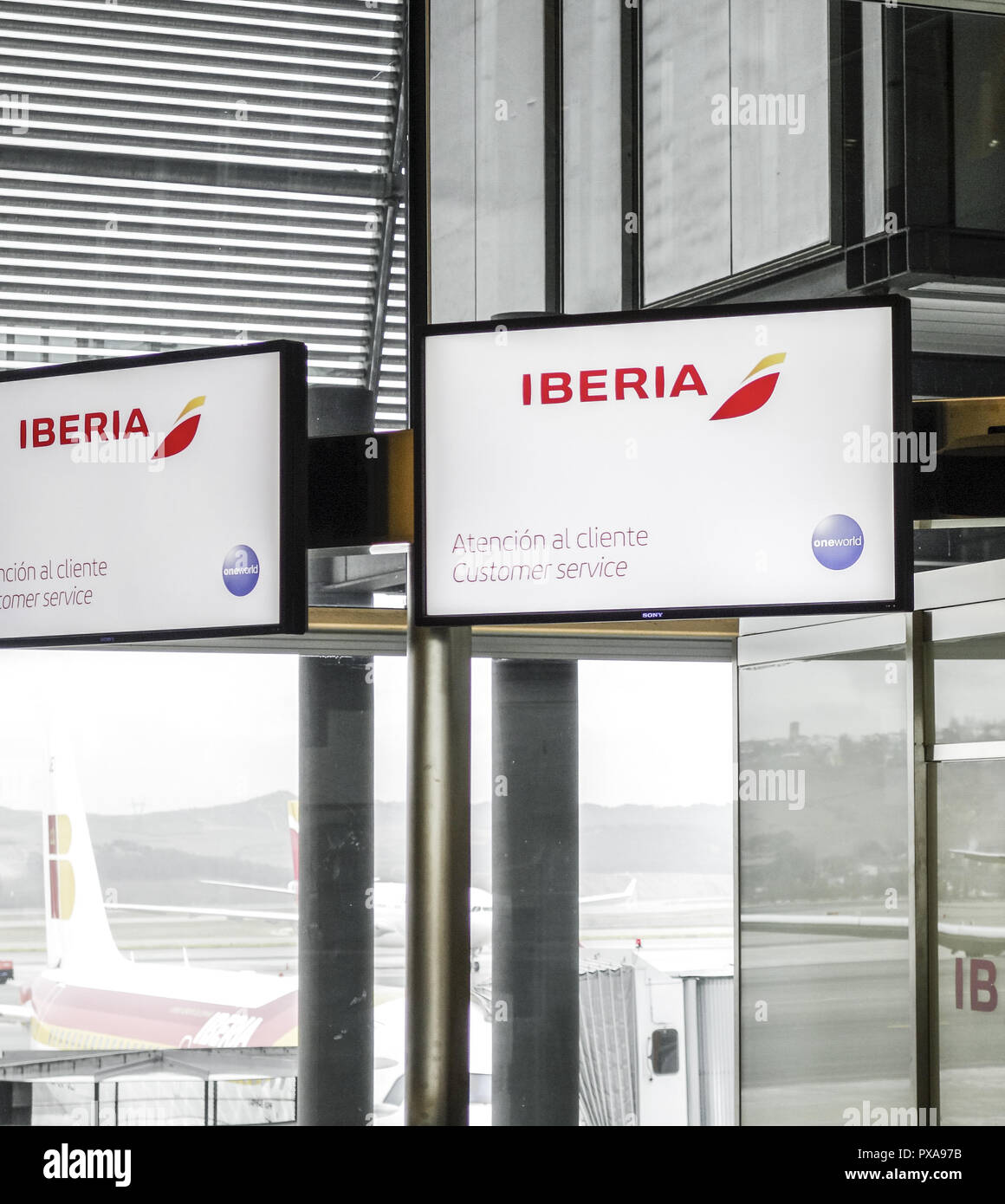 Aeropuerto de Madrid Barajas, Iberia, Spain, Madrid Stock Photo