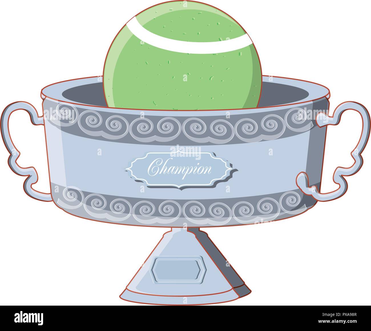 trophy cup with ball tennis vector illustration design Stock Vector ...