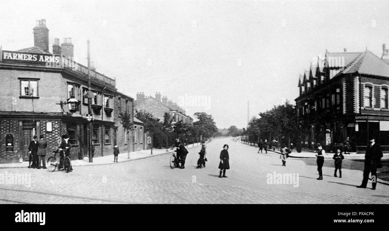 Edgeley Road, Cheadle Heath early 1900's Stock Photo