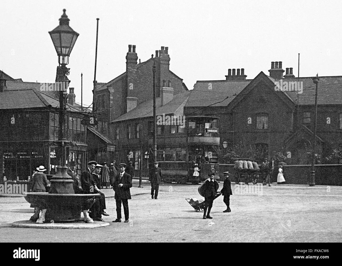 Market Place, Normanton early 1900s Stock Photo