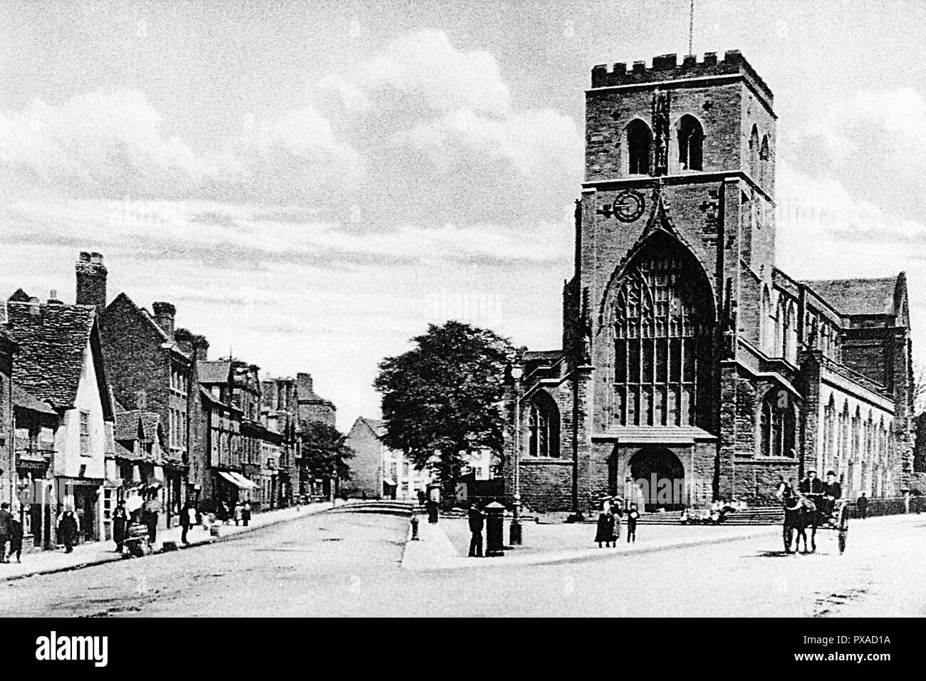 Abbey Church, Shrewsbury early 1900s Stock Photo