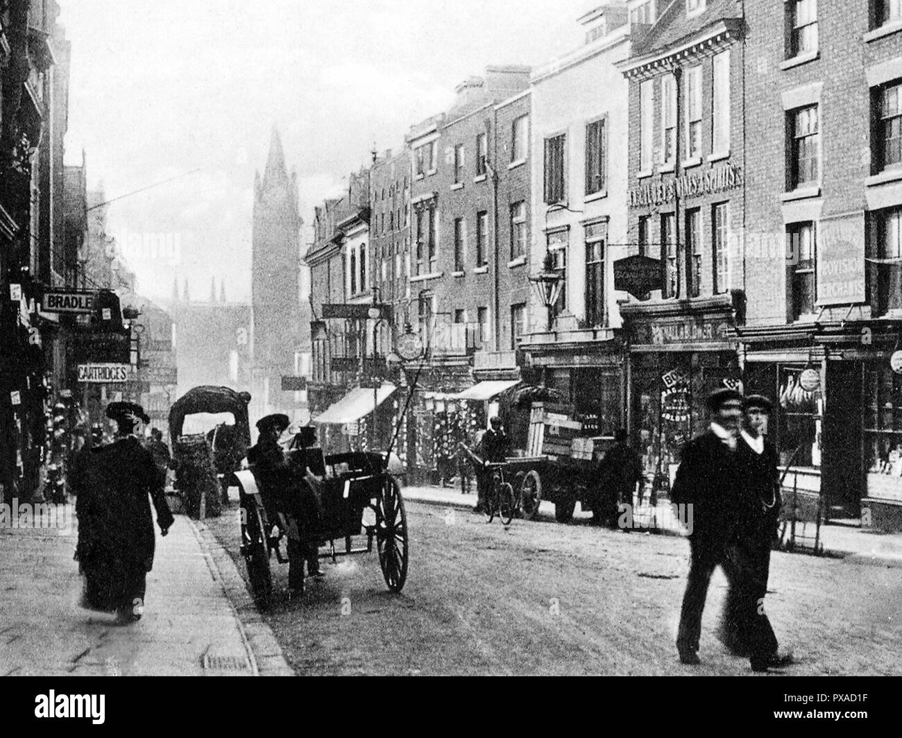Pride Hill, Shrewsbury early 1900s Stock Photo