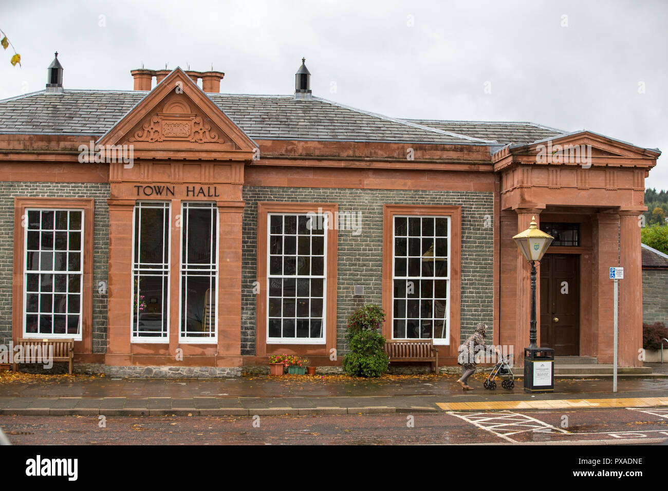 The Town Hall in Moffat a town in Dumfries and Galloway, Scotland, UK. Stock Photo