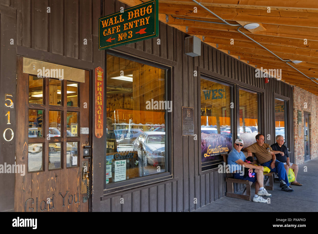 WALL, SOUTH DAKOTA, September 12, 2018 Outside of Wall Drug Store