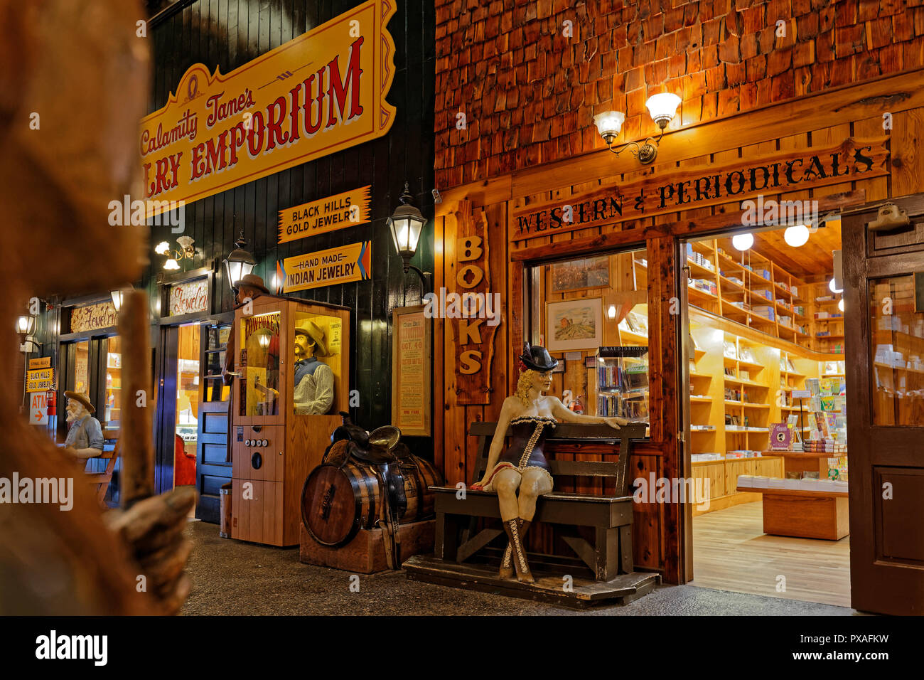 WALL, SOUTH DAKOTA, September 15, 2018 : Inside the Wall Drug Store, both a drugstore and a touristic attraction in the town center of Wall, South Dak Stock Photo