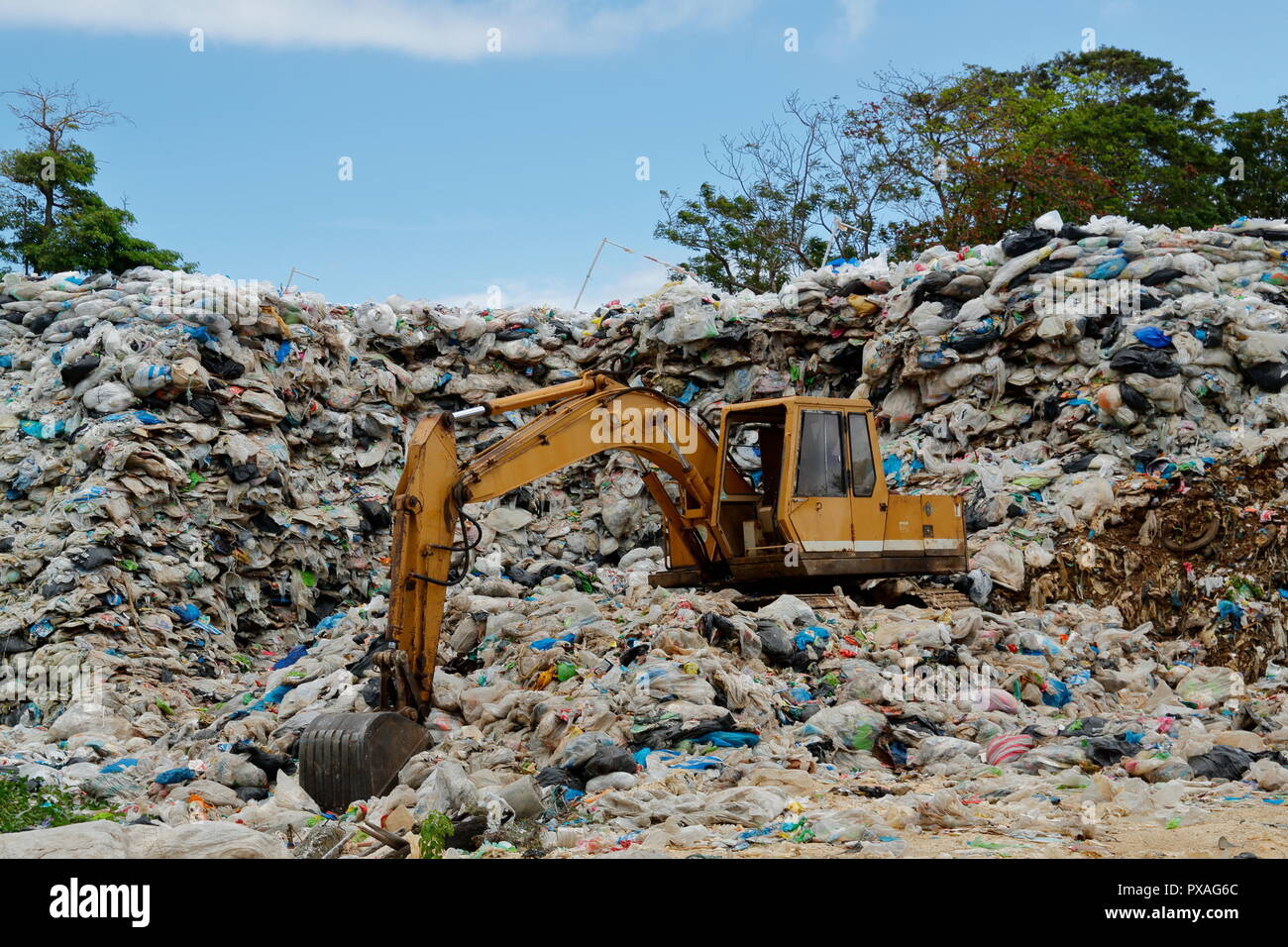 Plastic bags dumpster. The future disaster Stock Photo Alamy