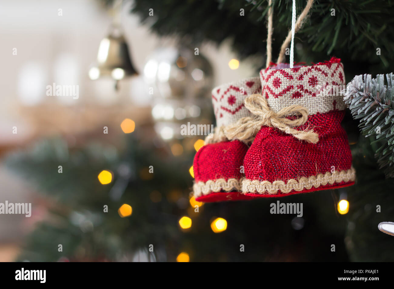 christmas tree decoration closeup Stock Photo
