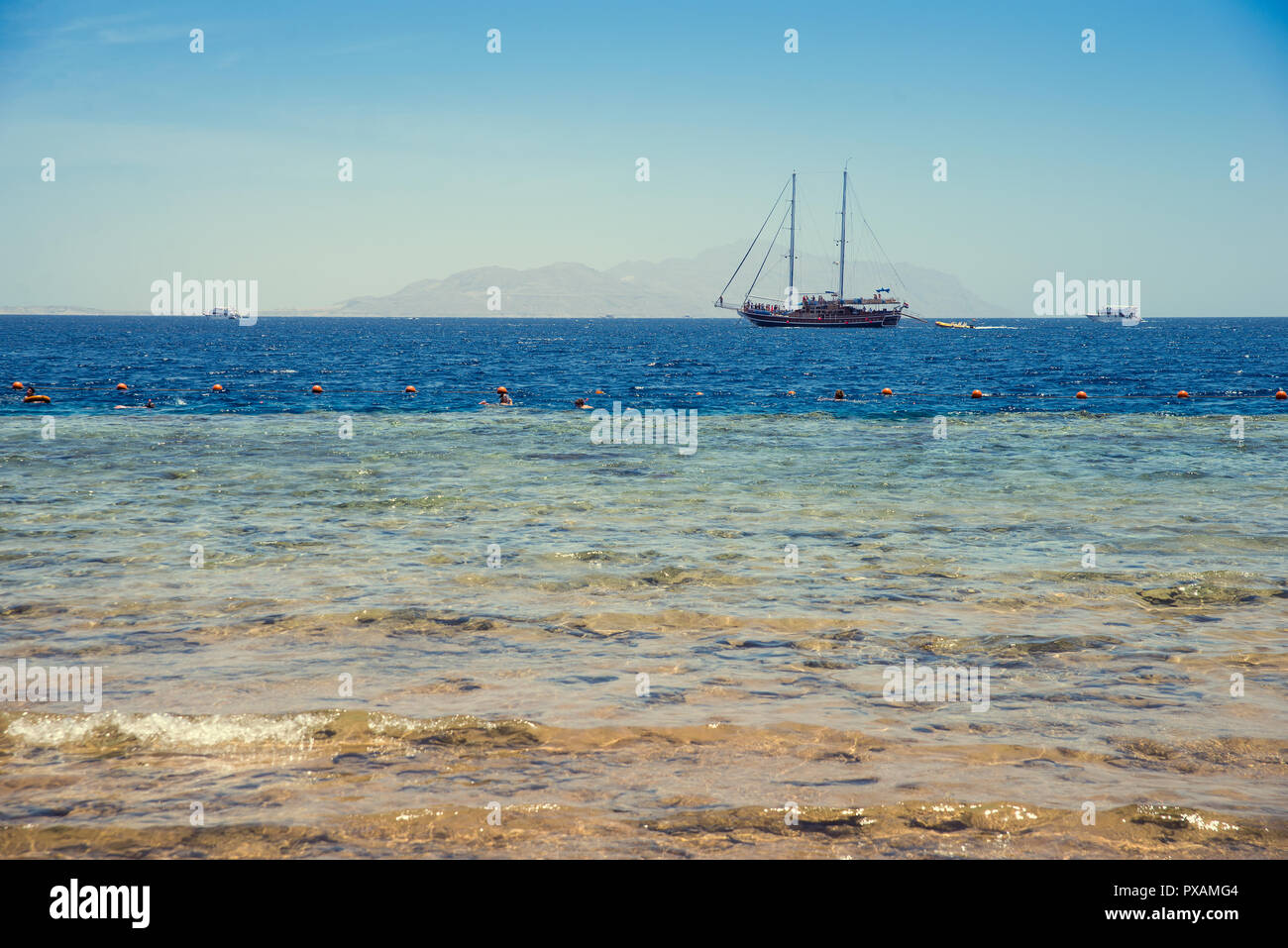 ship in the Red Sea  Stock Photo