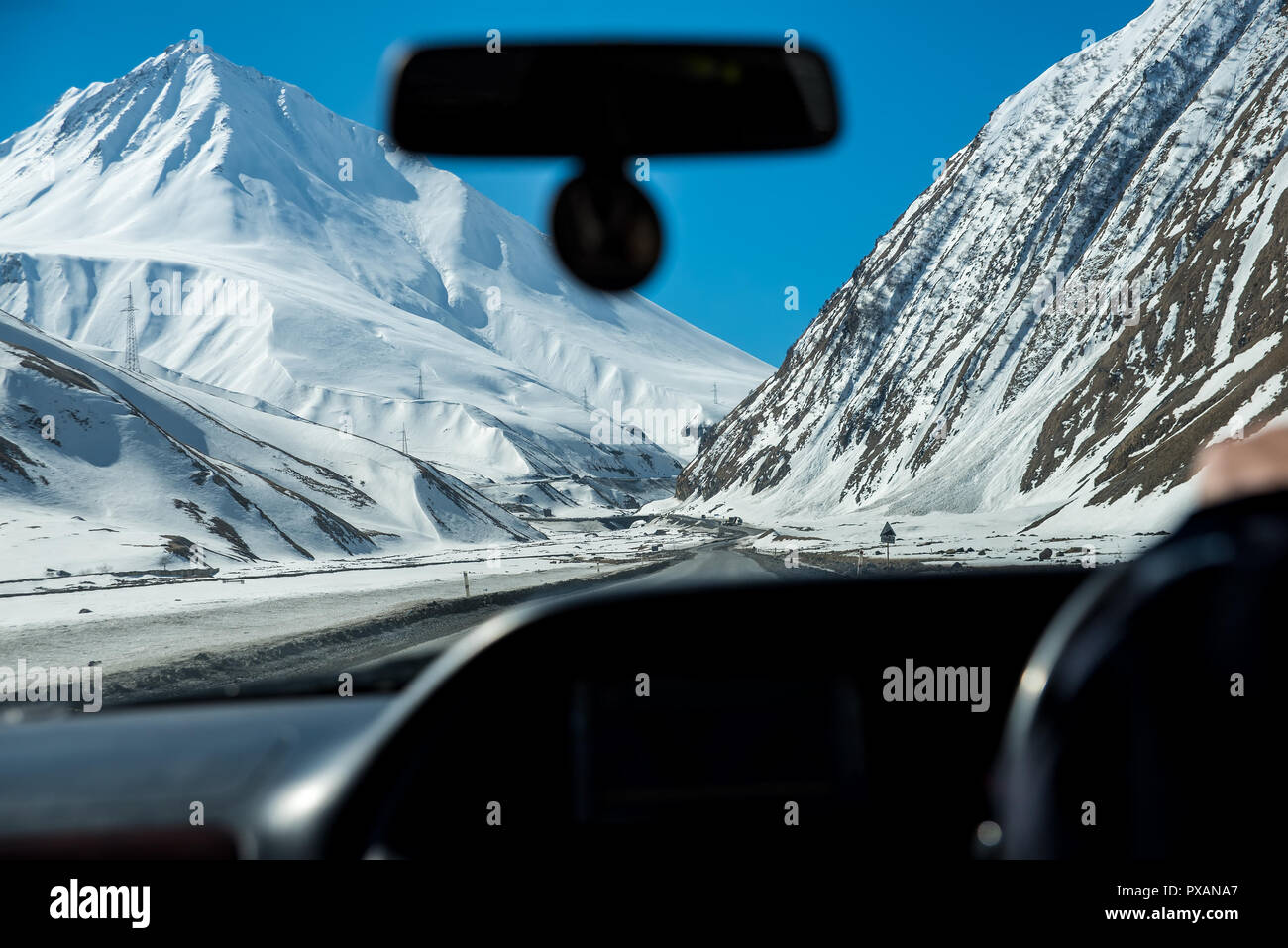 mountain road in the Caucasian mountains Stock Photo