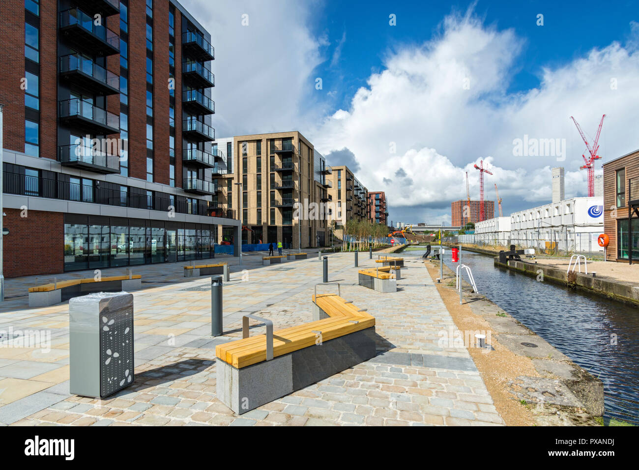 Apartments blocks at the Middlewood Locks development, from the