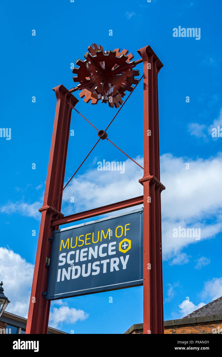 Sign at the entrance to the Museum of Science and Industry, Liverpool