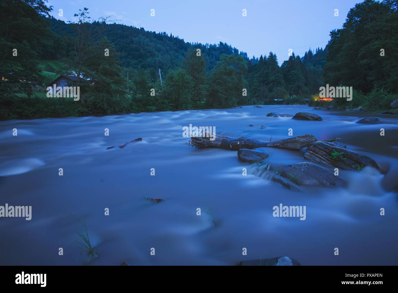 river in Carpathian mountains Stock Photo