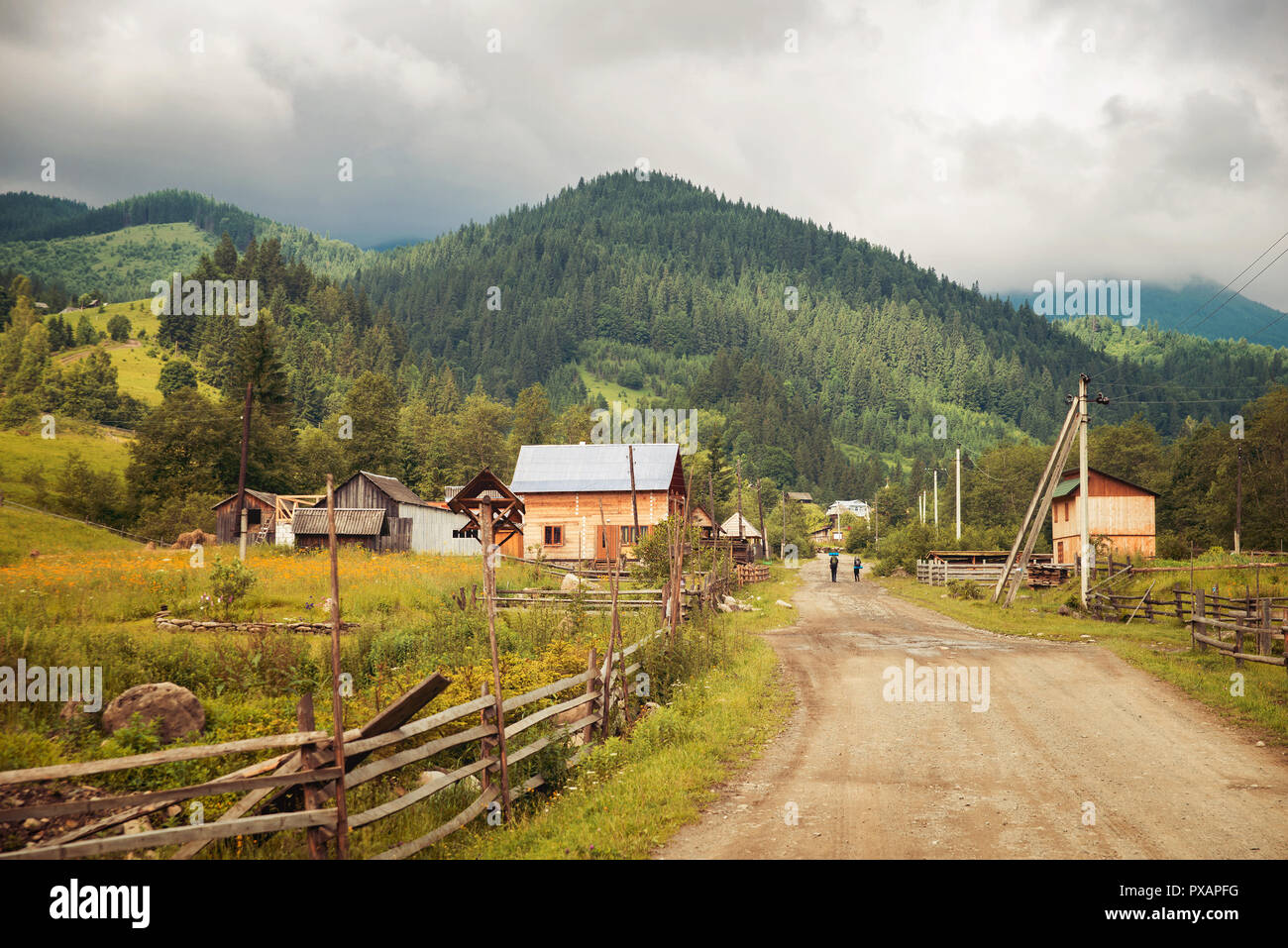 road in the village  Stock Photo