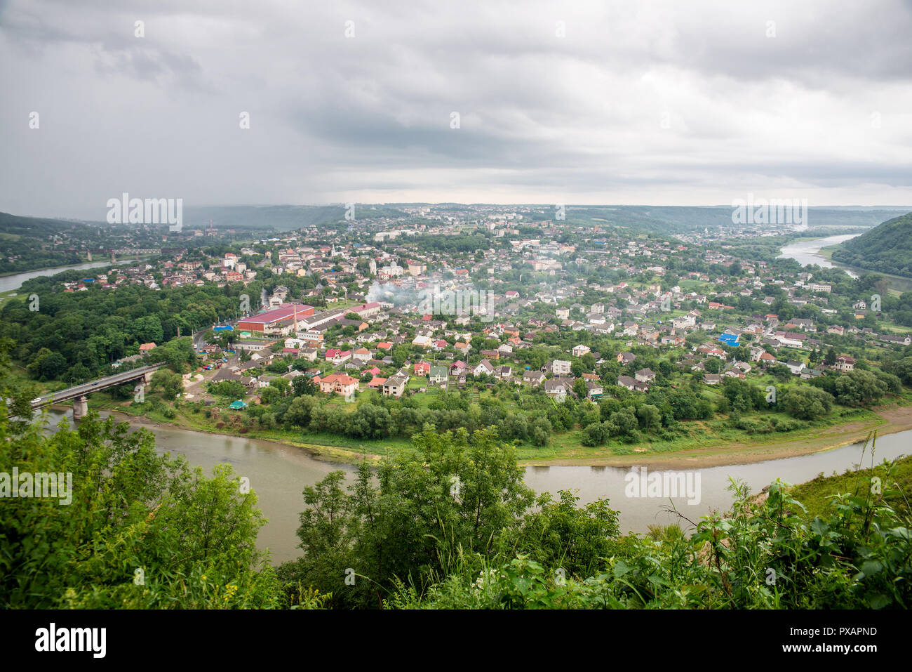 top view of the river Dniester  Stock Photo