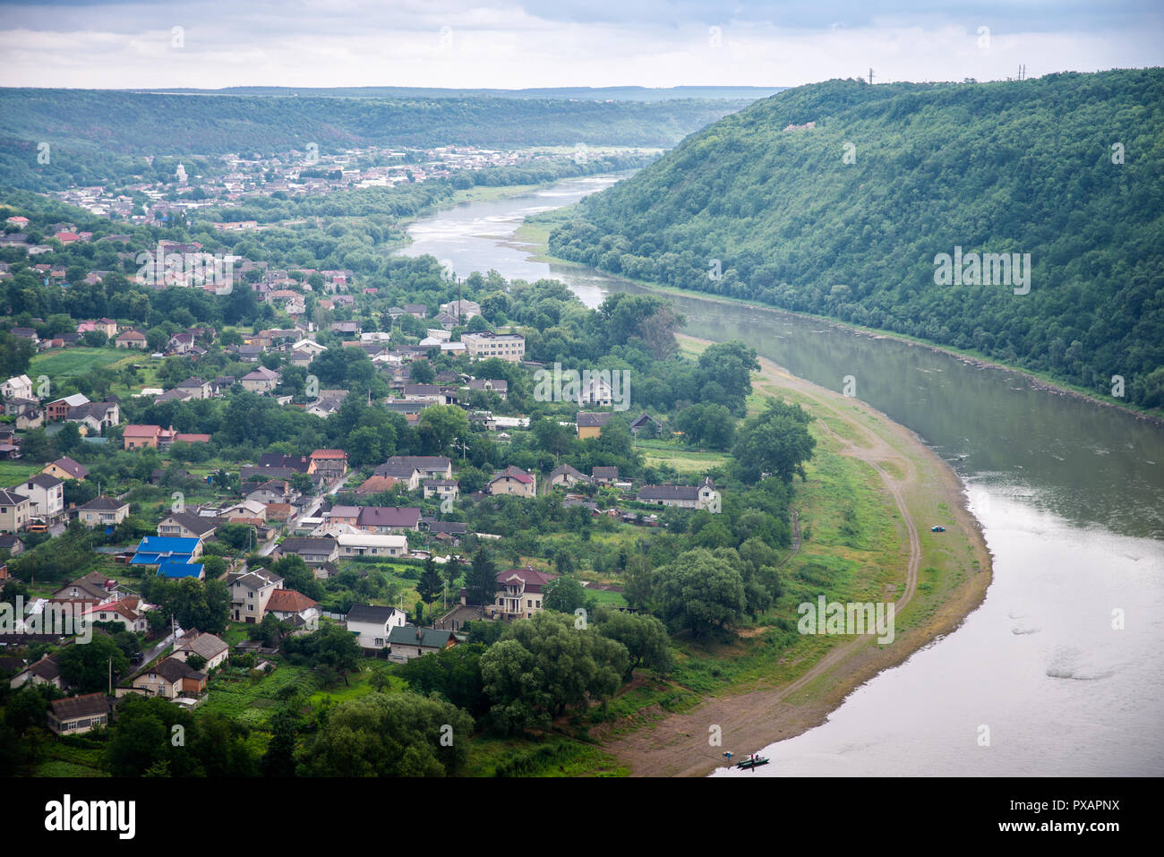 top view of the river Dniester  Stock Photo