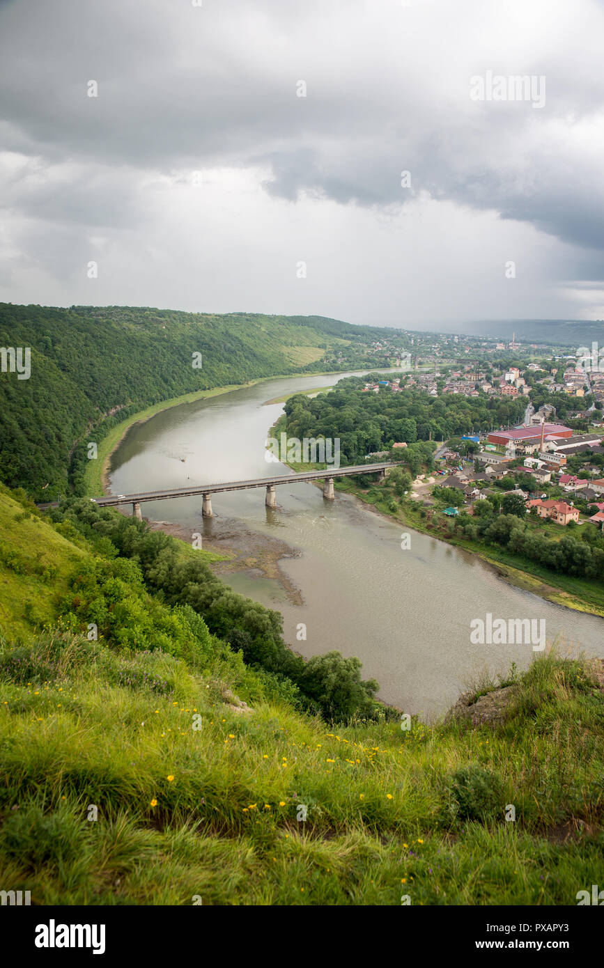 top view of the river Dniester  Stock Photo