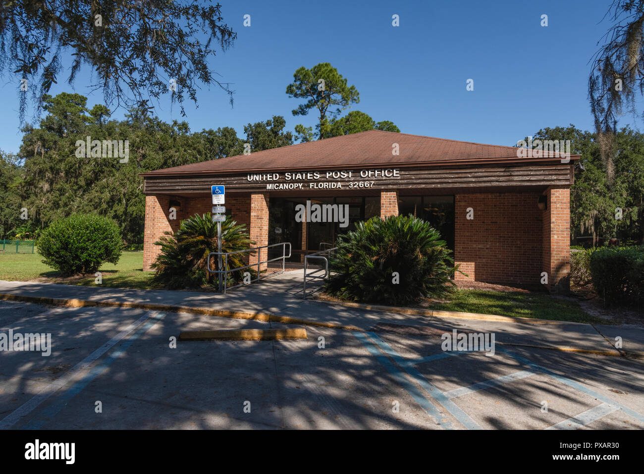 United States Post Office Micanopy, Florida USA Stock Photo