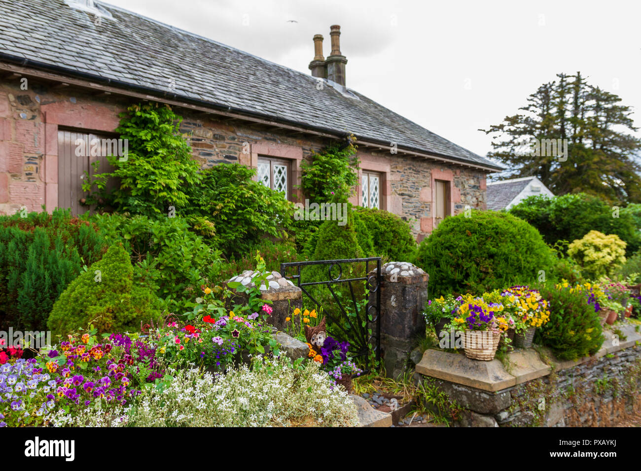 Lovely traditional village house and gardens in the village of Luss on