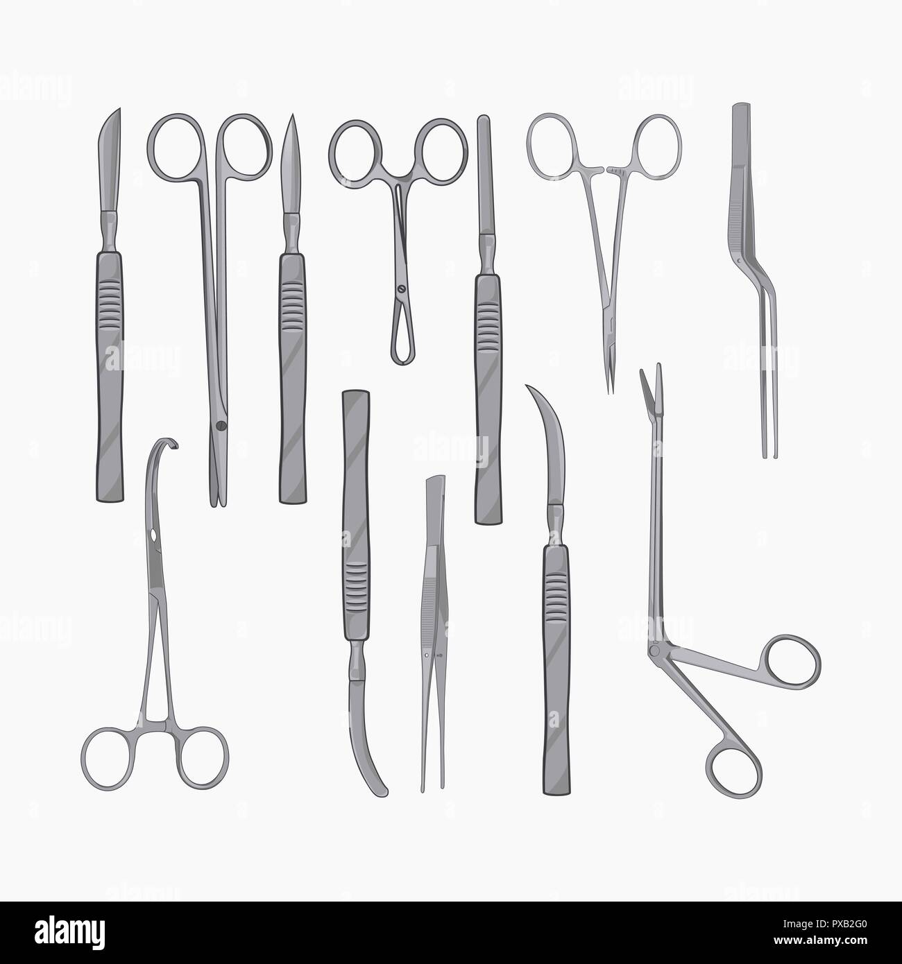 Stainless steel tools Stock Vector Images Alamy