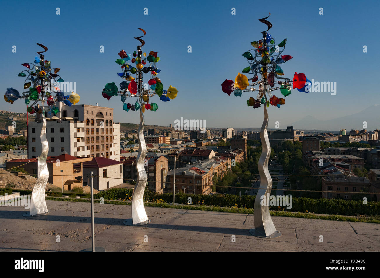 Armenia, Yerevan, Yerevan Cascade, Cafesjian Center for the Arts, public art glass sculpture Stock Photo