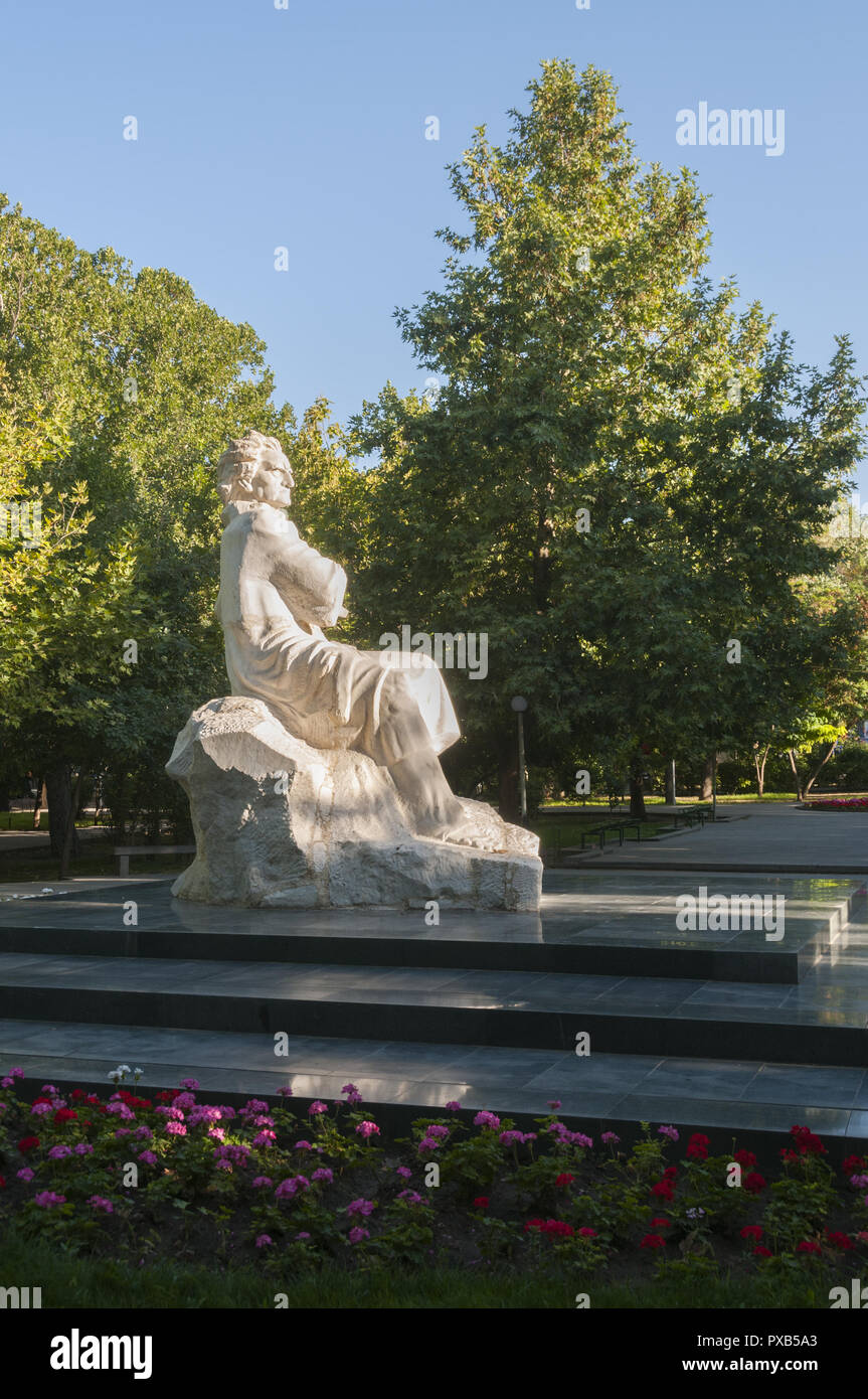 Armenia, Yerevan, Freedom Square, Swan Lake,  Martiros Sarian statue Stock Photo